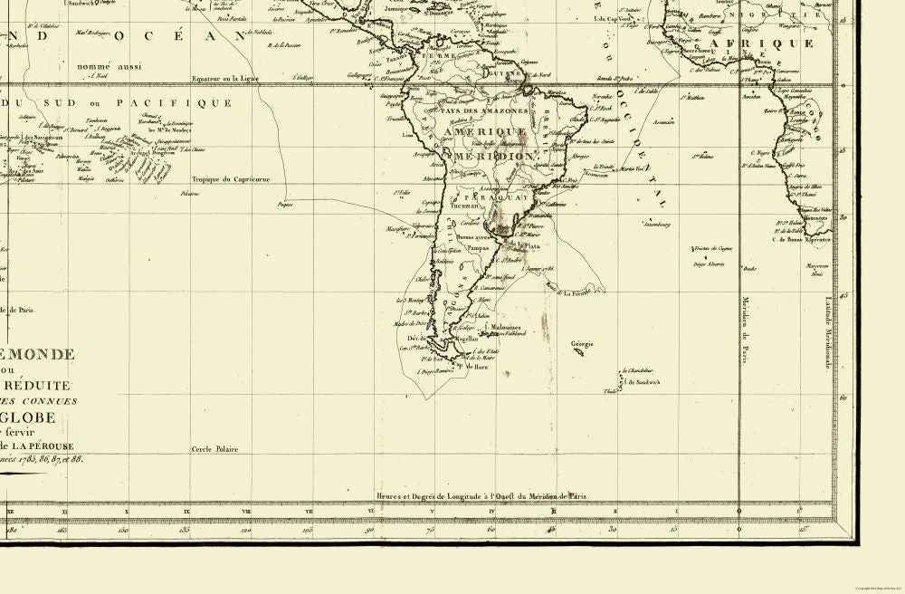 Historic Map - Australia La Perouse Expedition - 1785 - 35.07 x 23 - Vintage Wall Art