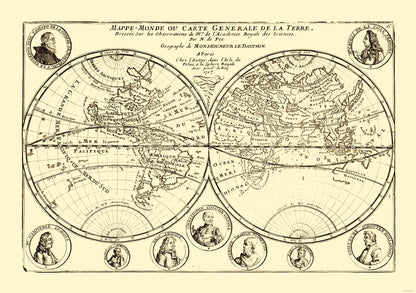 Historic Map - General World - Dauphin 1717 - 32.64 x 23 - Vintage Wall Art