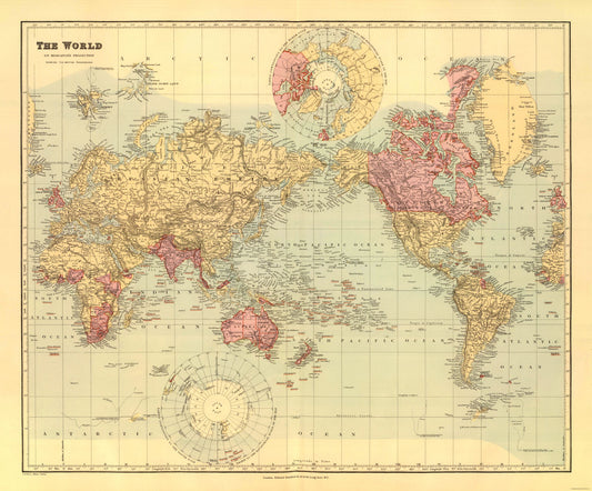 Historic Map - British Possessions World - Stanford - 27.77 x 23 - Vintage Wall Art