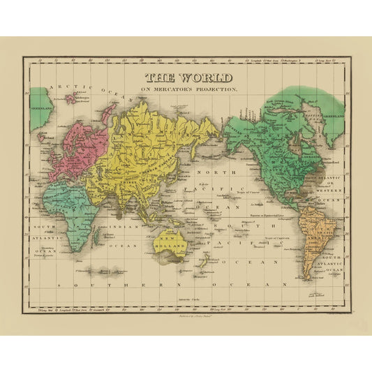 Historic Map - Mercator Projection - Finley - 28.57 x 23 - Vintage Wall Art