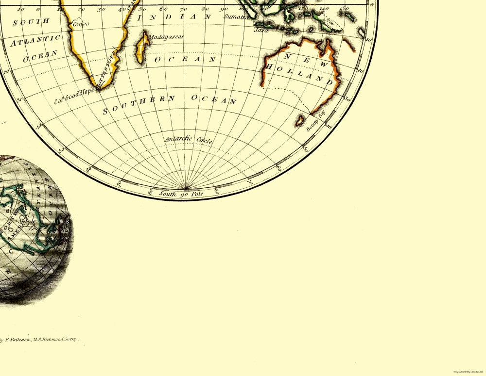 Historic Map - World - Patterson 1804 - 29.67 x 23 - Vintage Wall Art