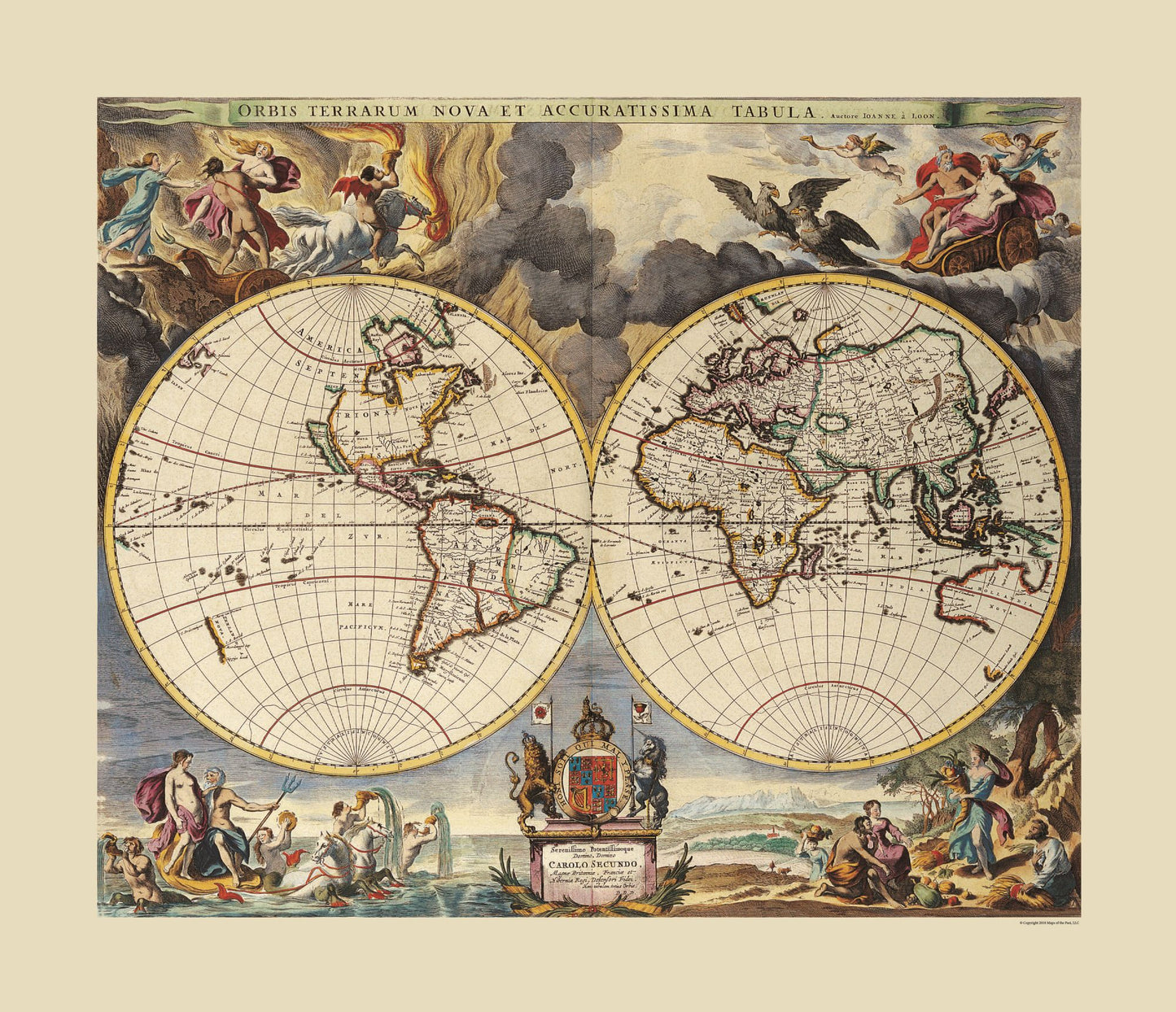 Historic Map - World - Loon - 26.72 x 23 - Vintage Wall Art