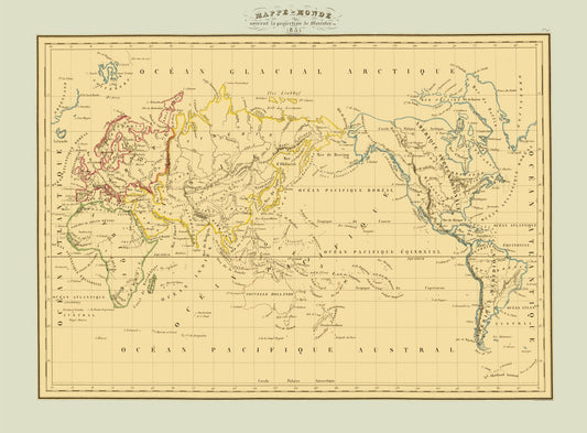 Historic Map - Mercator Projection - 1831 - 31.20 x 23 - Vintage Wall Art