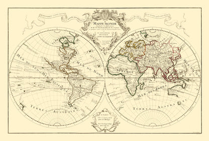 Historic Map - World Royal Academy Sciences - 1700 - 34.11 x 23 - Vintage Wall Art