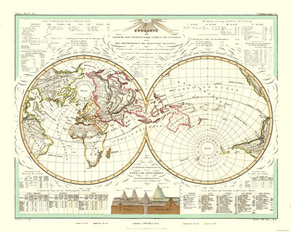 Historic Map - World - Perthes 1859 - 28.84 x 23 - Vintage Wall Art