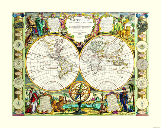 Historic Map - World - Nolin 1755 - 28.95 x 23 - Vintage Wall Art