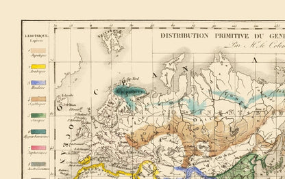Historic Map - Globe People Distribution - Vincent - 36.47 x 23 - Vintage Wall Art
