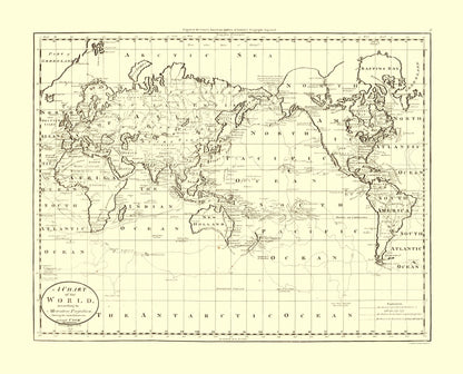 Historic Map - World Captain Cook Discoveries - 28.50 x 23 - Vintage Wall Art