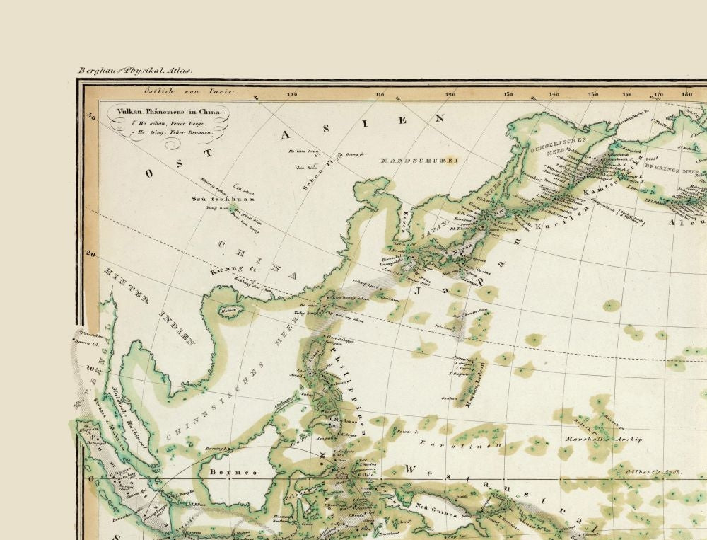 Historic Nautical Map - World Pacific Ocean - Perthes 1838 - 30.13 x 23 - Vintage Wall Art