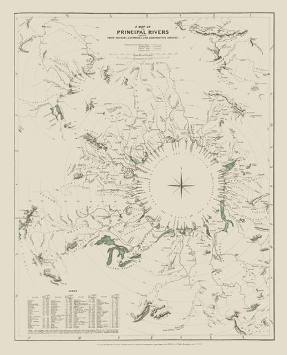 Historic Map - World Principal Rivers - Baldwin 1834 - 23 x 28.42 - Vintage Wall Art