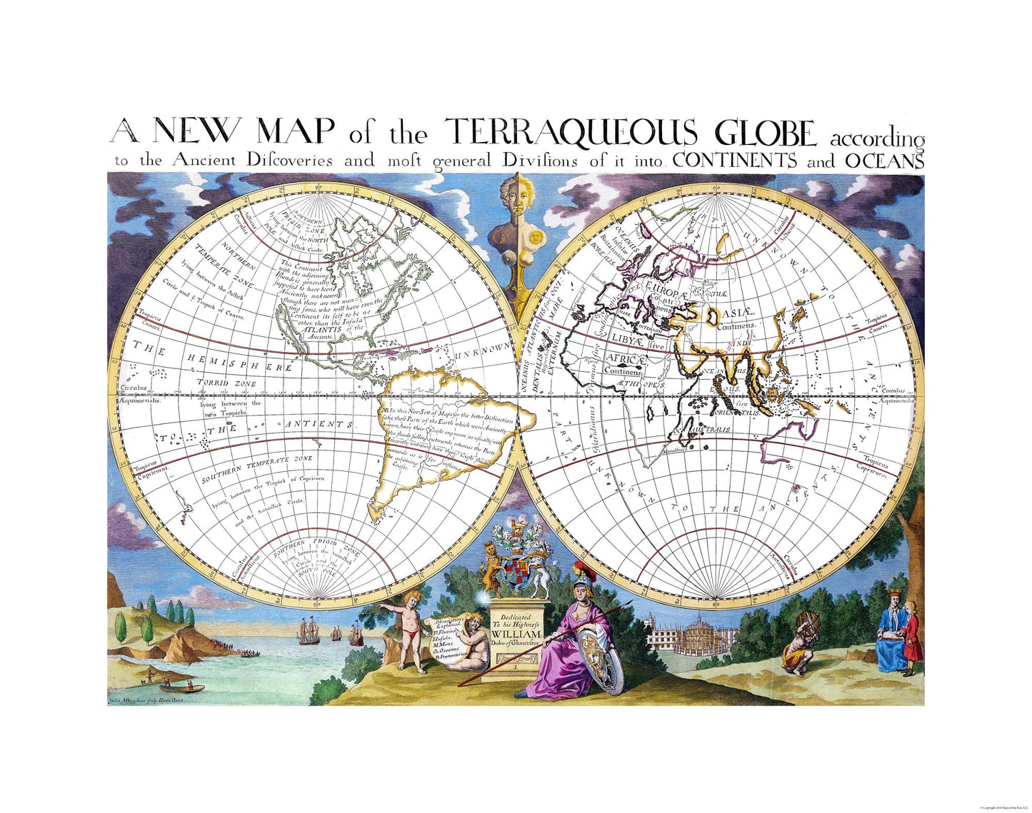 Historic Map - Terraqueous Globe - 29.17 x 23 - Vintage Wall Art