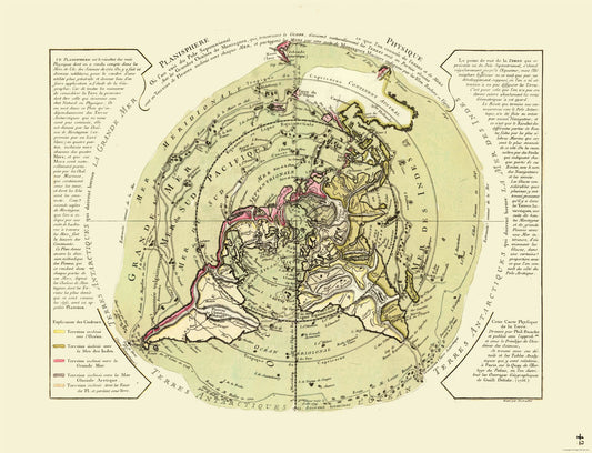 Historic Map - World Planisphere Physical - De L'isle 1756 - 30.02 x 23 - Vintage Wall Art