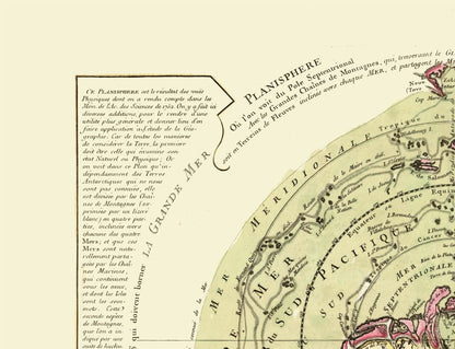 Historic Map - World Planisphere Physical - De L'isle 1756 - 30.02 x 23 - Vintage Wall Art