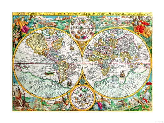 Historic Map - World - Plancio 1594 - 30.64 x 23 - Vintage Wall Art