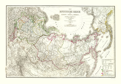 Historic Map - Russian Empire- Weimer 1855 - 23 x 30 - Vintage Wall Art