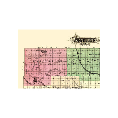 Atchison County Map Historic County Map - Atchison County Kansas - Everts 1887 - 23 x 31.7 ...