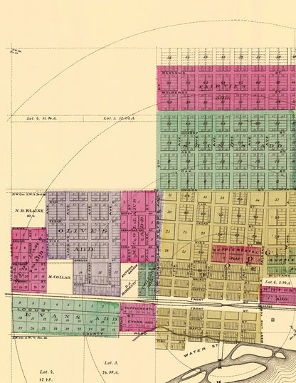 Historic City Map - Dodge City Kansas - Everts 1887 - 23 x 29.75 - Vintage Wall Art