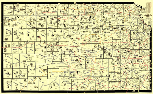 Kansas Railroads Kansas Antique Railroad Map Prints | Historical Railway Maps – Maps of ...