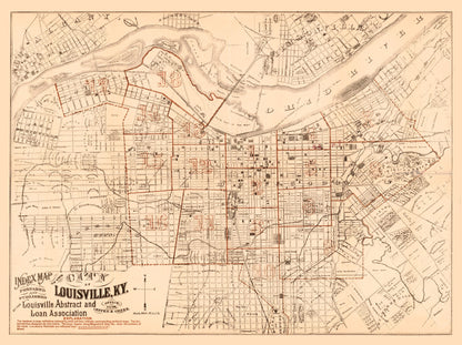 Historic City Map - Louisville Kentucky - Breckenridge 1879 - 30.75 x 23 - Vintage Wall Art