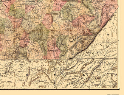 Historic State Map - Kentucky - Lloyd 1862 - 30 x 23 - Vintage Wall Art