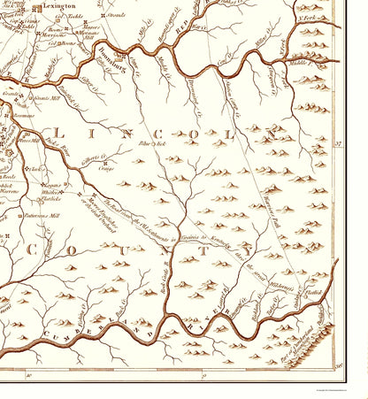 Historic State Map - Kentucky - Stockdale 1794 - 23 x 24.91 - Vintage Wall Art