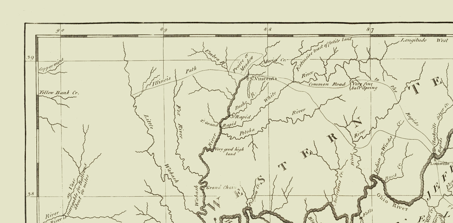 Historic State Map - Kentucky - Carey 1795 - 23 x 46.73 - Vintage Wall Art