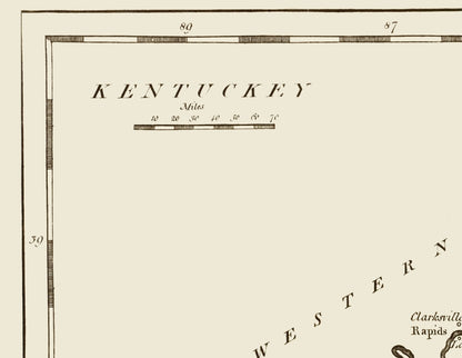 Historic State Map - Kentucky - Carey 1796 - 23 x 29.75 - Vintage Wall Art