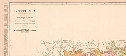 Railroad Map - Kentucky Railroads - 1905 - 51.61 x 23 - Vintage Wall Art