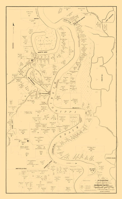 Historic County Map - Carrol Parish Louisiana - McFarland 1860 - 23 x 37.39 - Vintage Wall Art