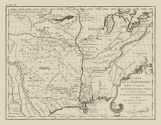 Historic State Map - Louisiana French Colony  - Jefferys 1767 - 29.51 x 23 - Vintage Wall Art