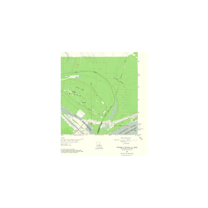 Topographical Map - Turnball Island Louisiana Quad - USGS 1965 - 23 x 27.71 - Vintage Wall Art