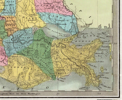 Historic State Map - Louisiana - Burr 1835 - 27.88 x 23 - Vintage Wall Art