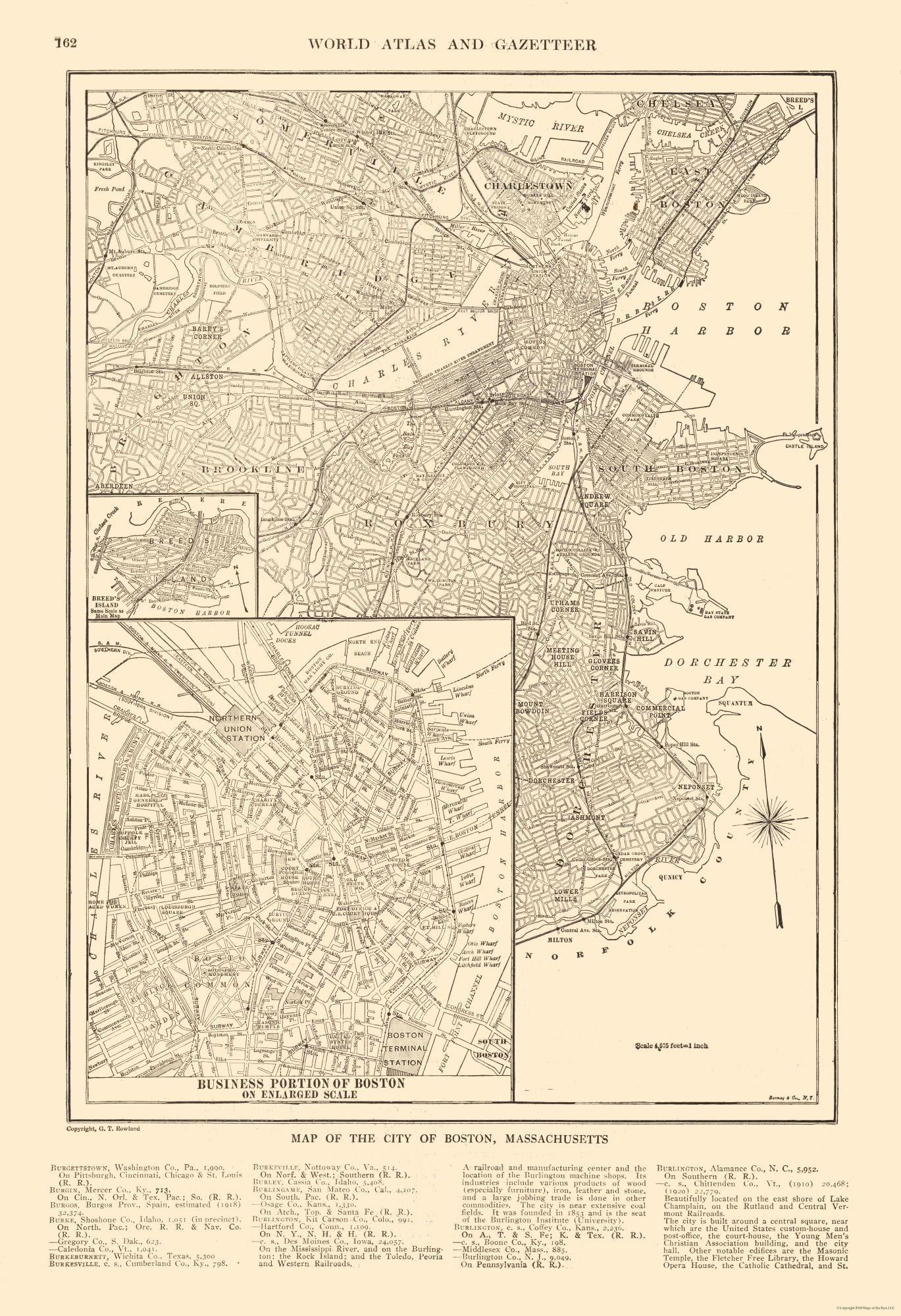 Historic City Map - Boston Massachusetts - Reynold 1921 - 23 x 33.61 - Vintage Wall Art