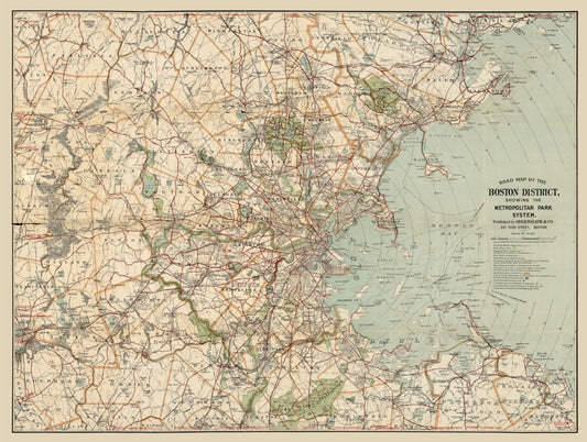 Historic City Map - Boston Massachusetts - Walker 1905 - 30.53 x 23 - Vintage Wall Art