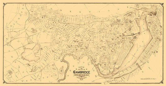 Historic City Map - Cambridge Massachusetts - Hastings 1894 - 44.49 x 23 - Vintage Wall Art