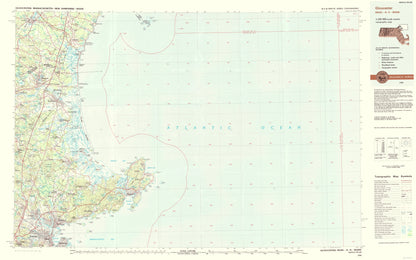 Topographical Map - Gloucester Massachusetts Quad - USGS 1984 - 23 x 36.77 - Vintage Wall Art