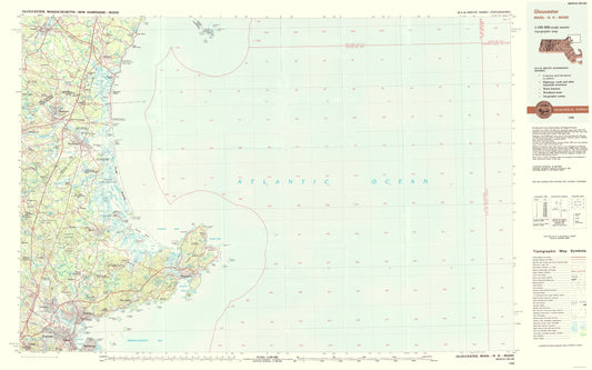 Topographical Map - Gloucester Massachusetts Quad - USGS 1984 - 23 x 36.77 - Vintage Wall Art