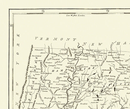 Historic State Map - Massachusetts - Reid 1796 - 27.44 x 23 - Vintage Wall Art