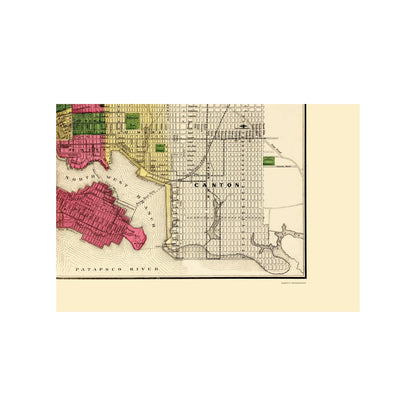 Historic City Map - Baltimore Maryland - Stedman 1873 - 23 x 33.59 - Vintage Wall Art