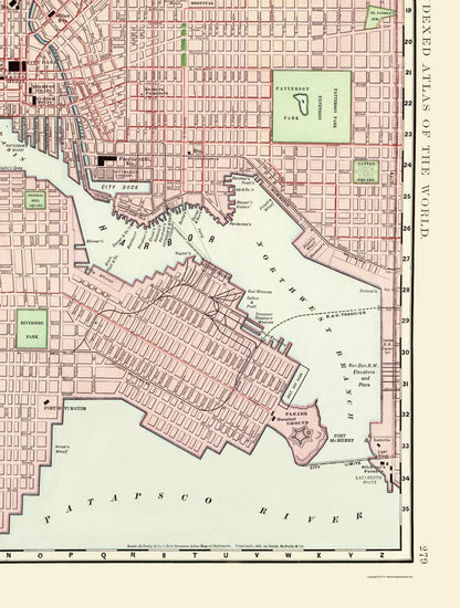 Historic City Map - Baltimore Maryland - Rand McNally 1897 - 23 x 30.39 - Vintage Wall Art