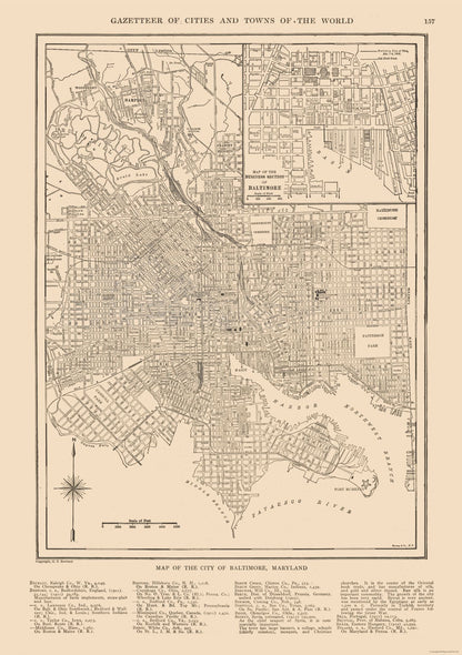 Historic City Map - Baltimore  Maryland- Reynold 1921 - 23 x 32.60 - Vintage Wall Art