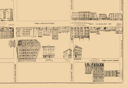 Historic City Map - Baltimore Maryland - Lloyd 1891 - 33.60 x 23 - Vintage Wall Art