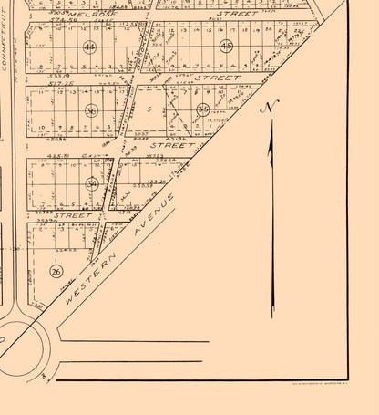 Historic City Map - Chevy Chase Maryland - Fisher 1890 - 23 x 25.14 - Vintage Wall Art