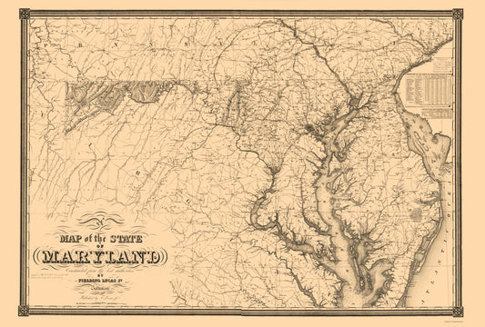 Historic State Map - Maryland - Lucas 1841 - 23 x 34.03 - Vintage Wall Art