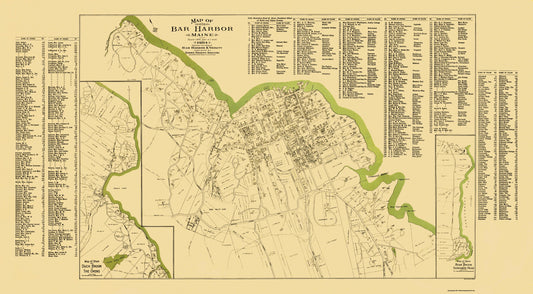 Historic City Map - Bar Harbor Maine - Summer Residents Assoc 1904 - 41.75 x 23 - Vintage Wall Art