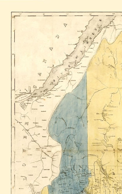 Historic State Map - Maine - Colesworthy 1840 - 23 x 36.62 - Vintage Wall Art