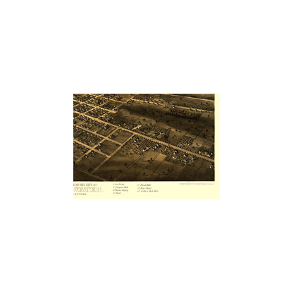 Historic Panoramic View - Coldwater Michigan - Ruger 1868 - 31.93 x 23 - Vintage Wall Art