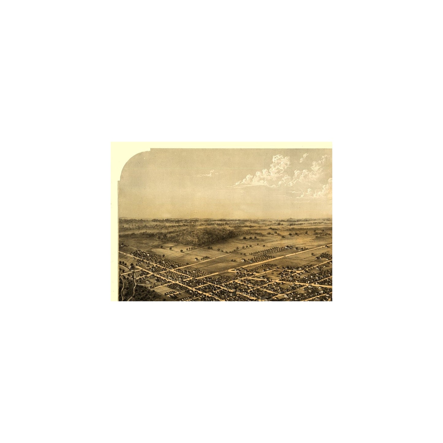 Historic Panoramic View - Coldwater Michigan - Ruger 1868 - 31.93 x 23 - Vintage Wall Art