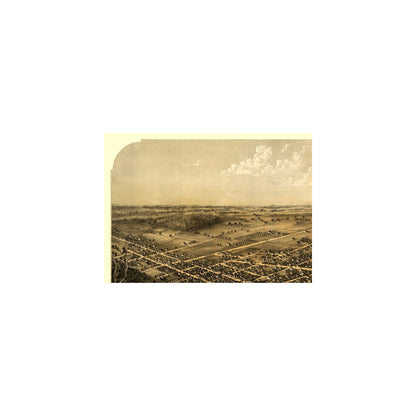 Historic Panoramic View - Coldwater Michigan - Ruger 1868 - 31.93 x 23 - Vintage Wall Art