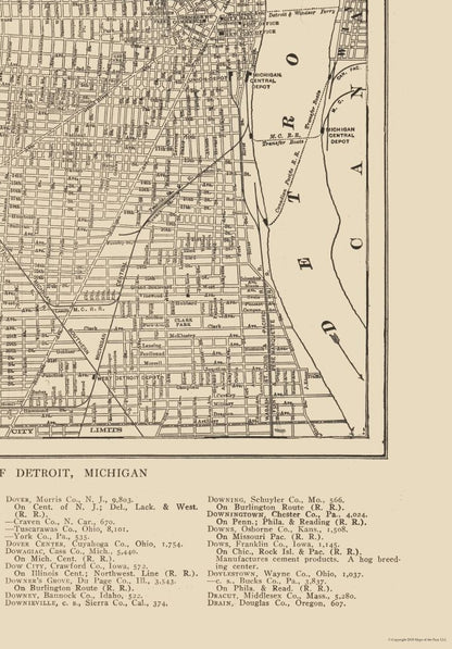 Historic City Map - Detroit  Michigan - Reynold 1921 - 23 x 33.00 - Vintage Wall Art